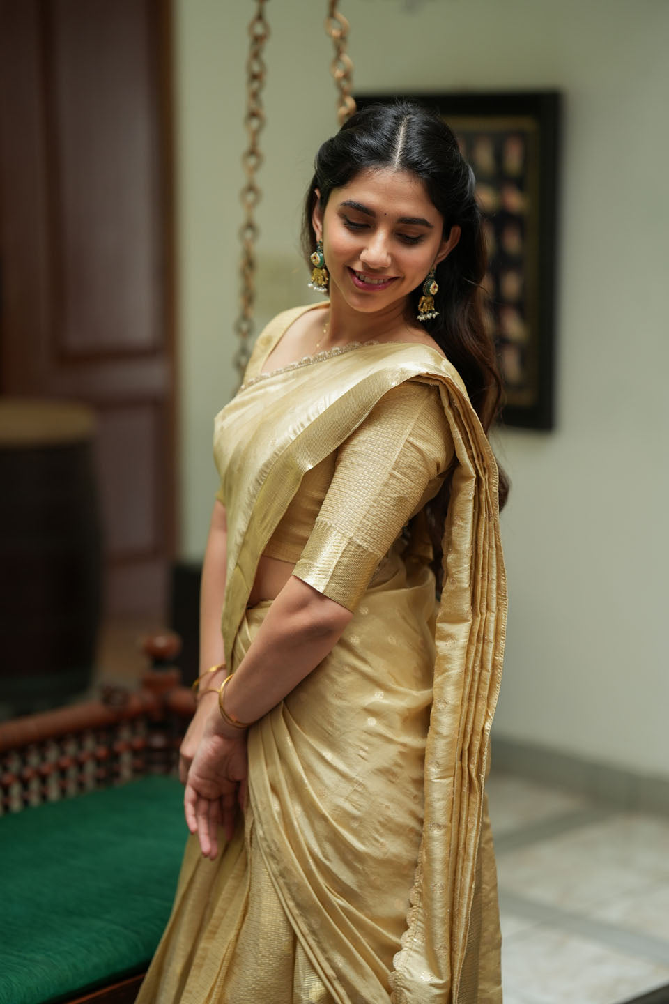 Sarasvati Gold Half Saree