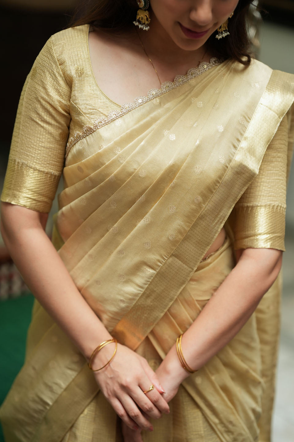 Sarasvati Gold Half Saree