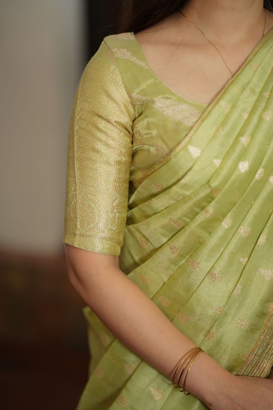Aalaya Green Banarasi Half Saree