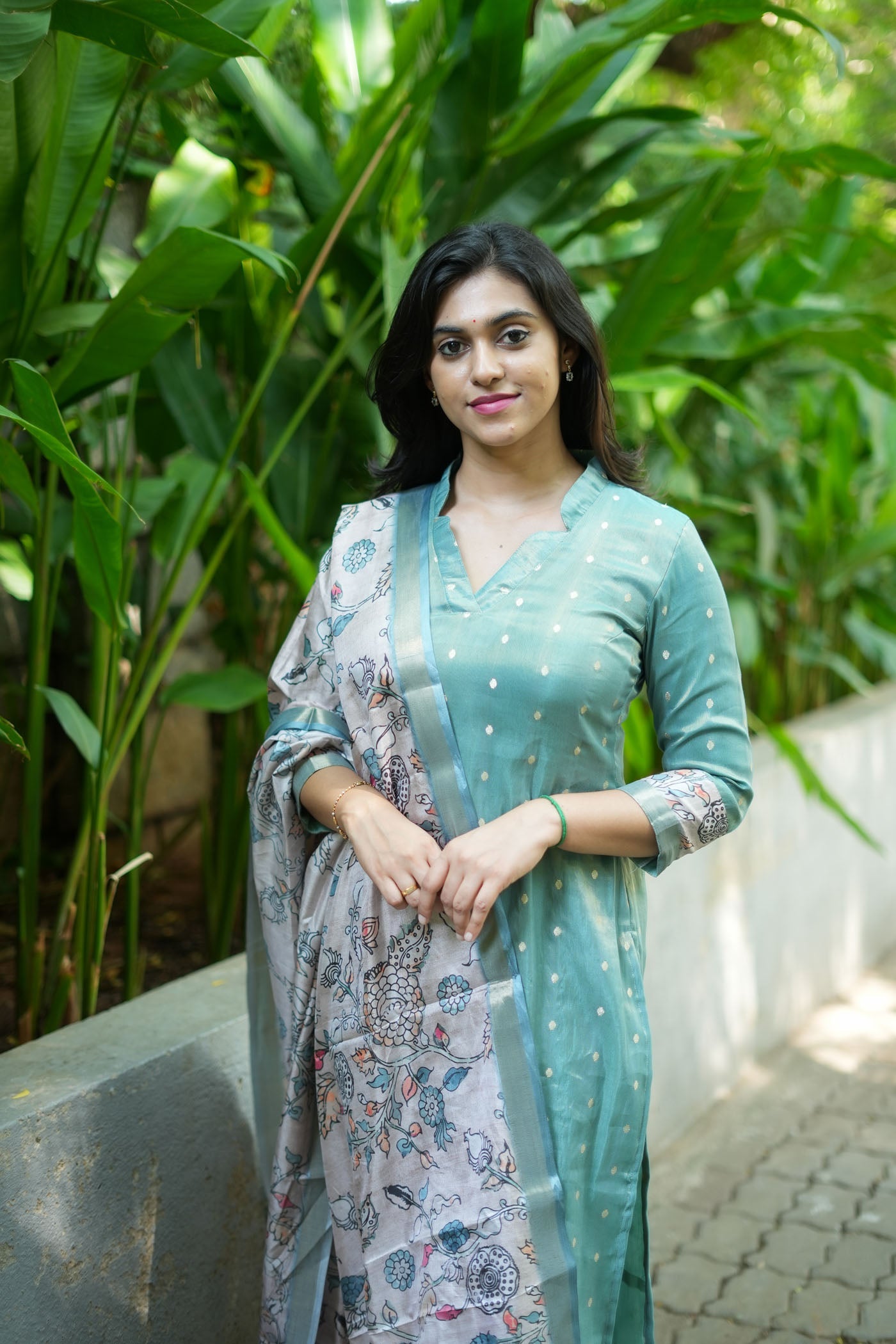 Charita Pastel Green Chanderi