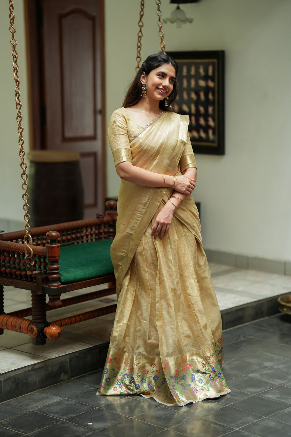 Sarasvati Gold Half Saree