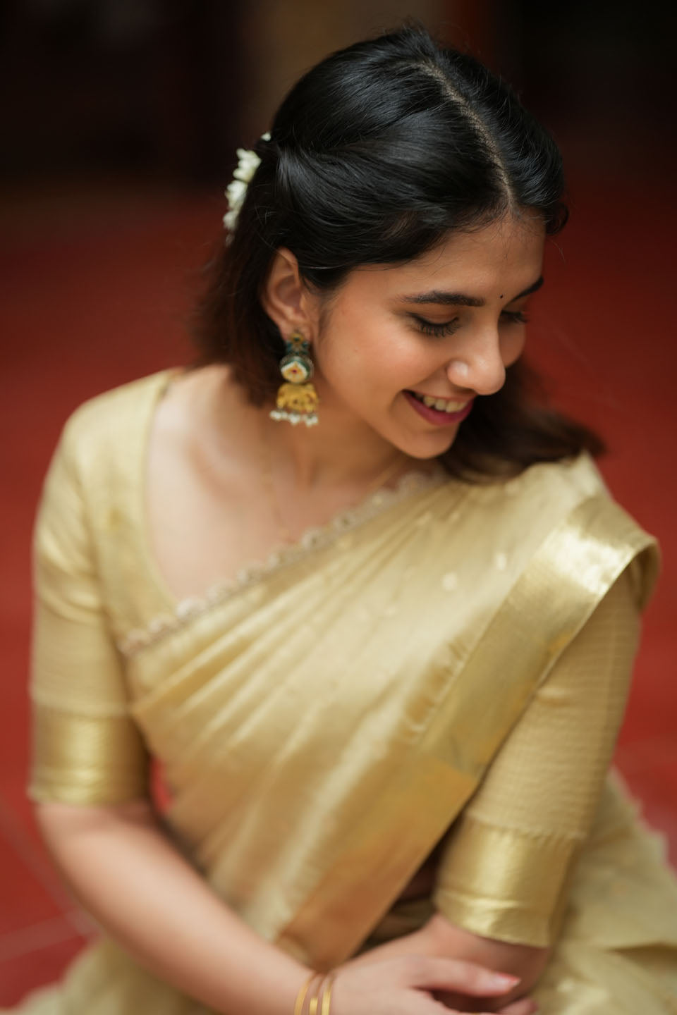 Sarasvati Gold Half Saree