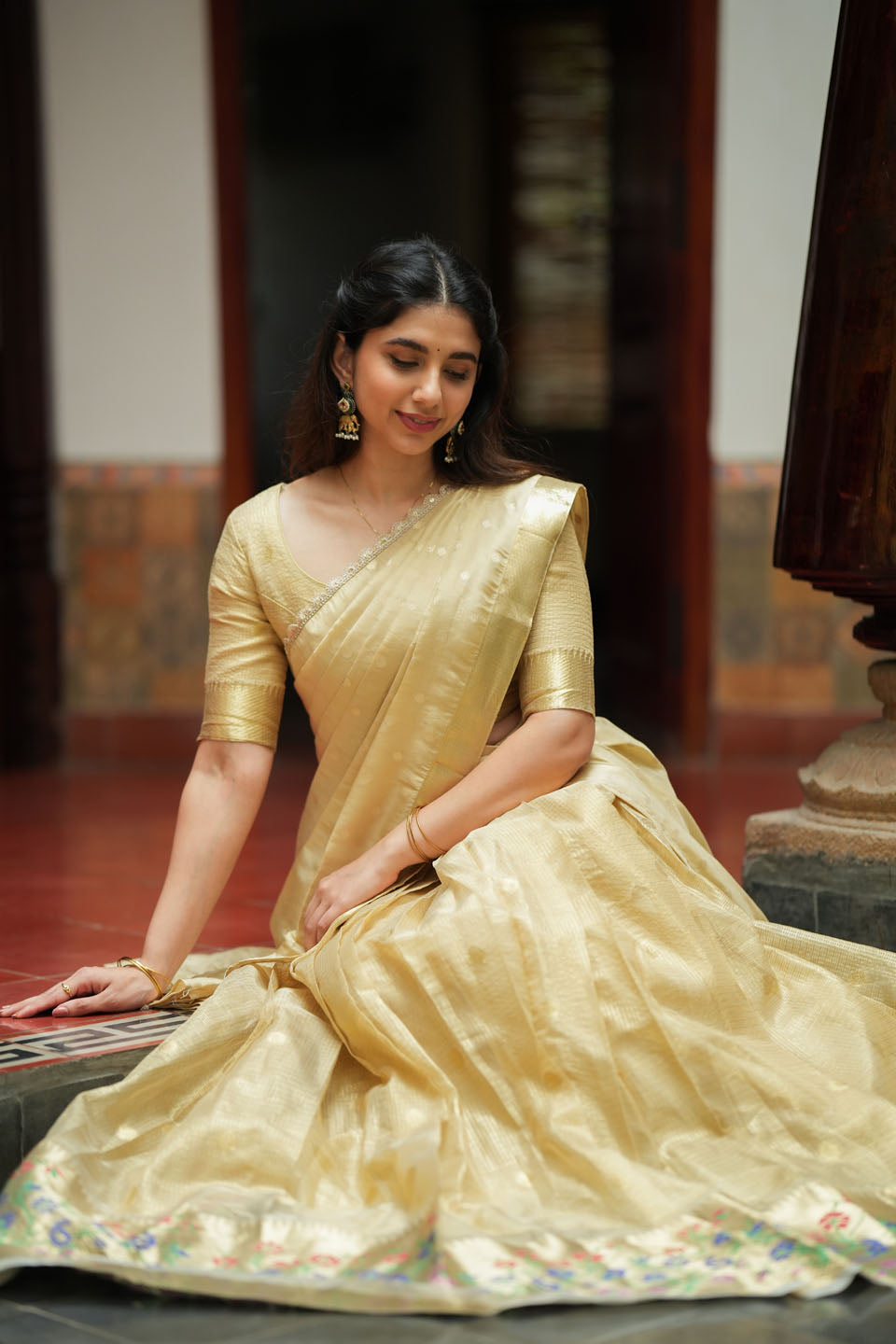 Sarasvati Gold Half Saree
