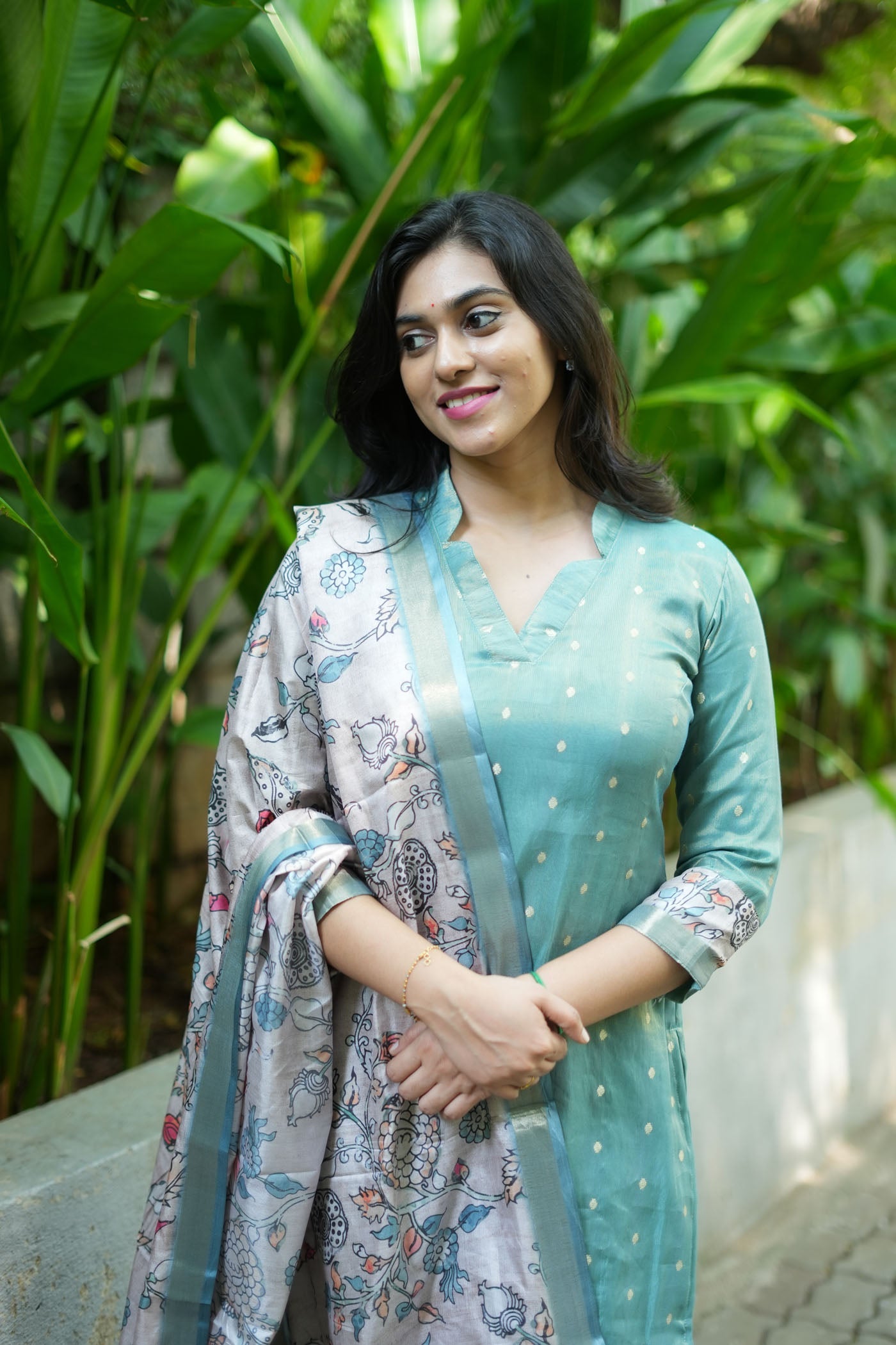 Charita Pastel Green Chanderi
