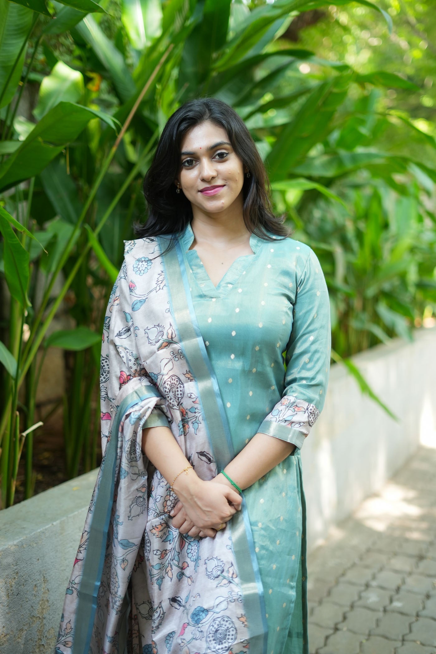 Charita Pastel Green Chanderi