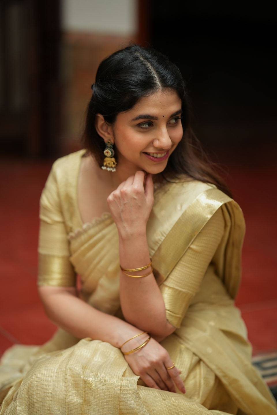 Sarasvati Gold Half Saree