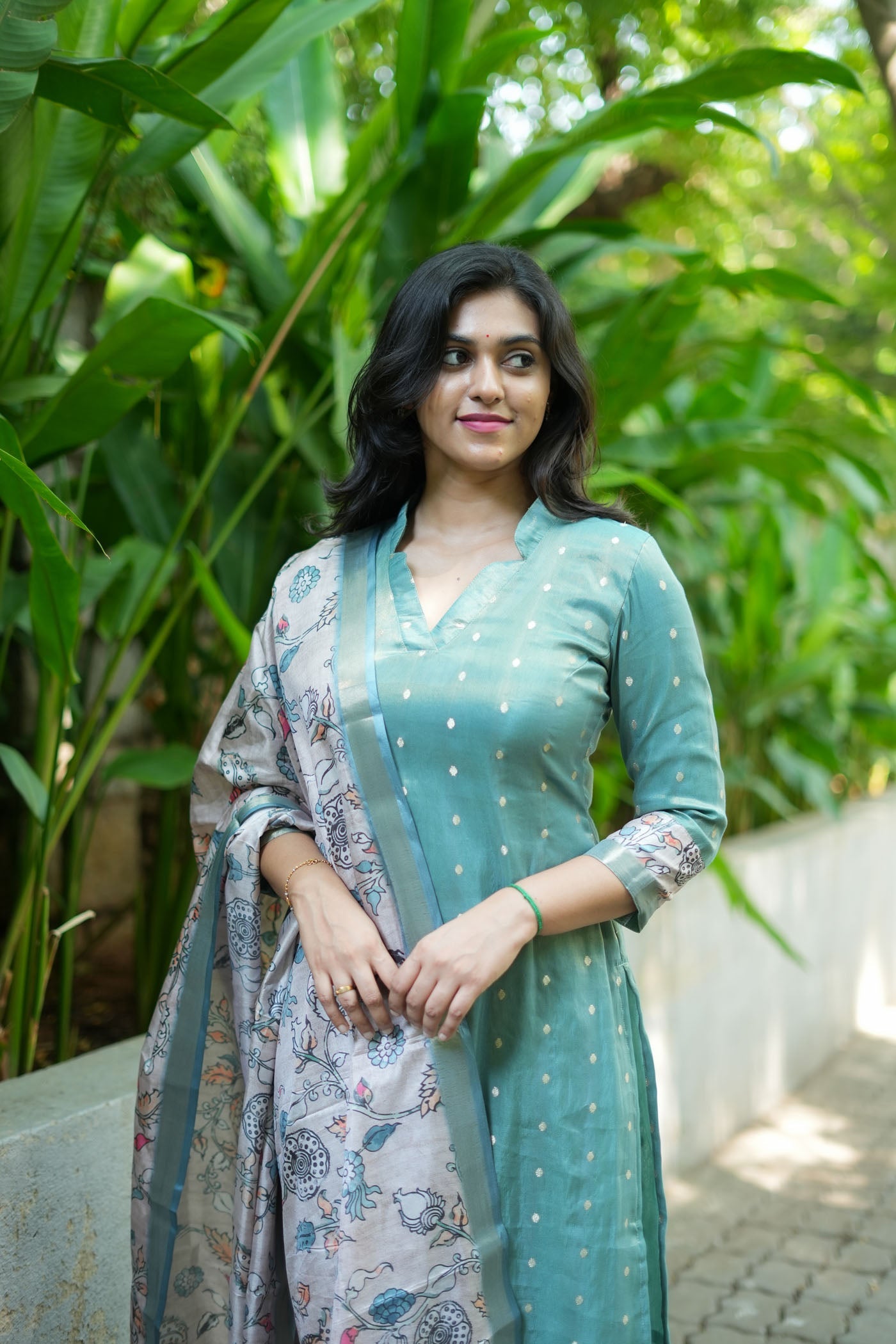Charita Pastel Green Chanderi