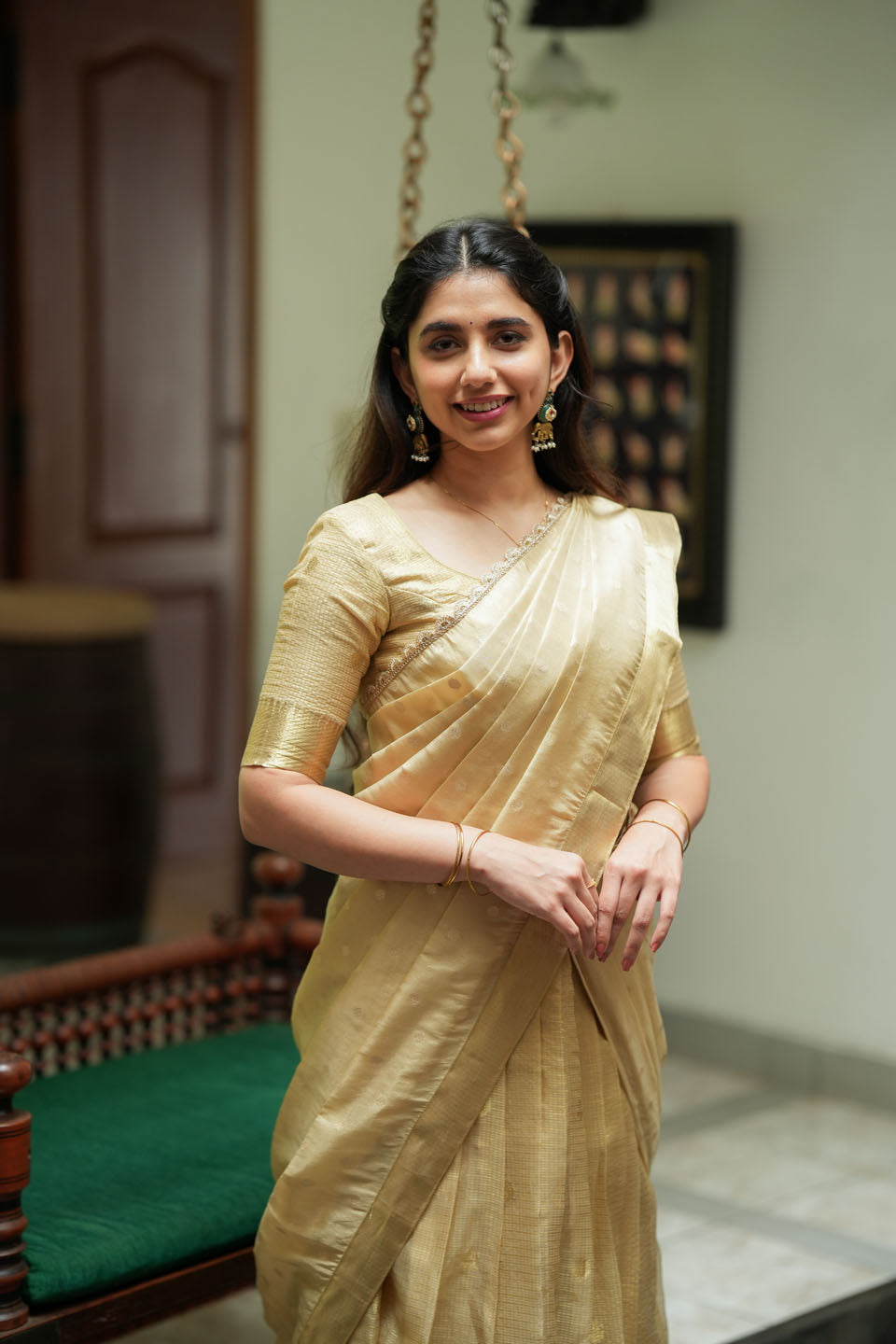 Sarasvati Gold Half Saree