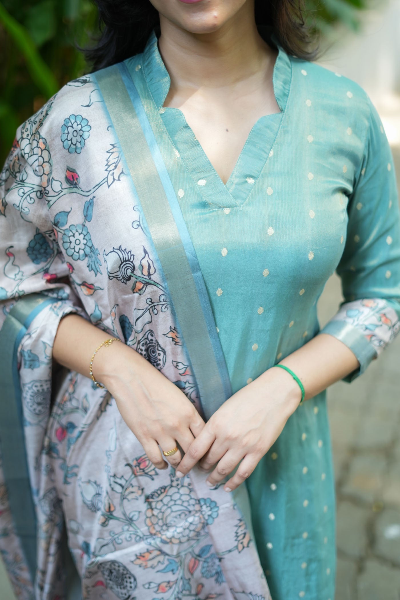Charita Pastel Green Chanderi