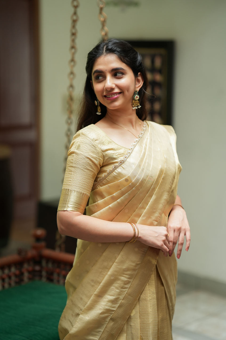 Sarasvati Gold Half Saree