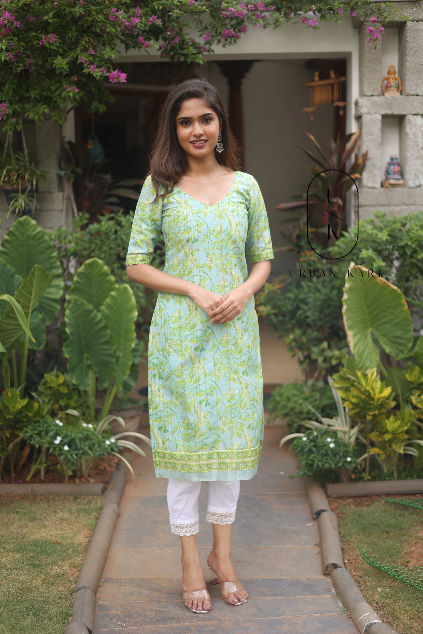 Ekta Aqua Tussar Green