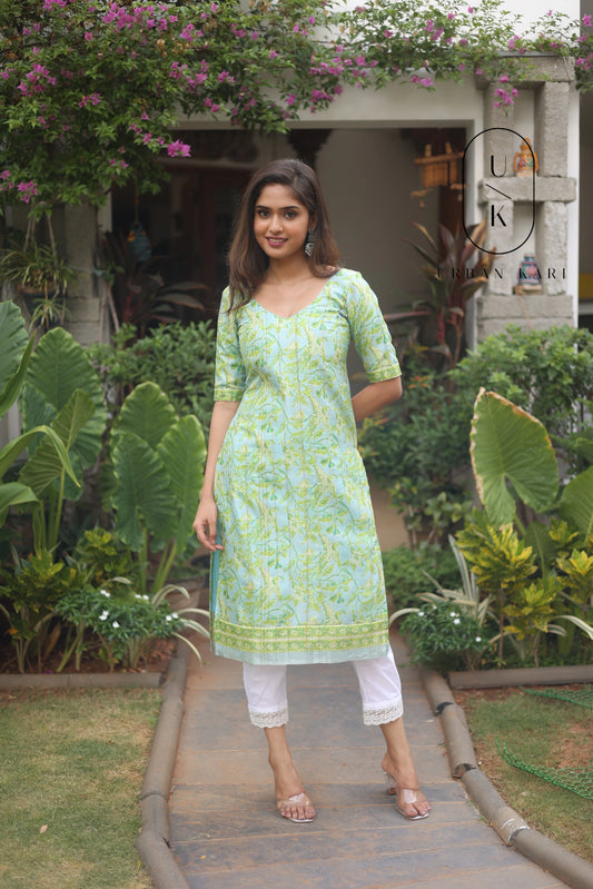 Ekta Aqua Tussar Green