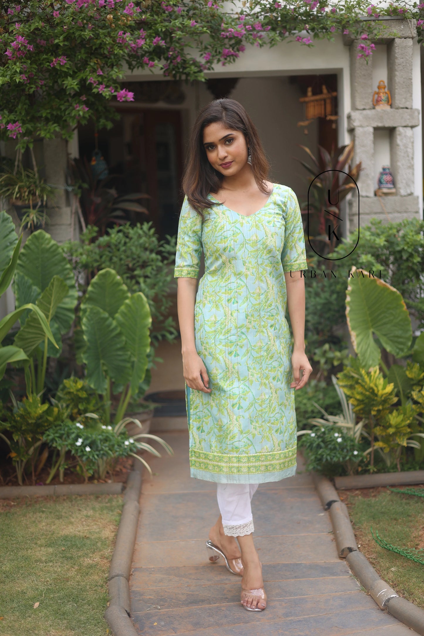 Ekta Aqua Tussar Green