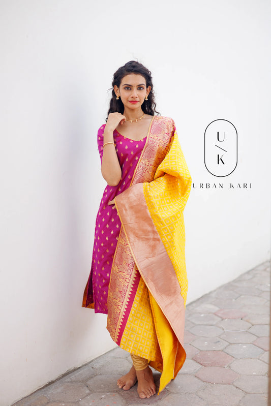 Aakruti Magenta & Yellow