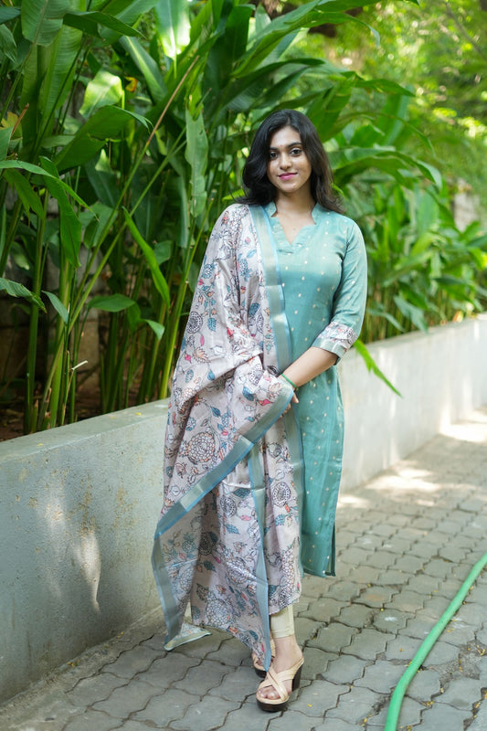 Charita Pastel Green Chanderi