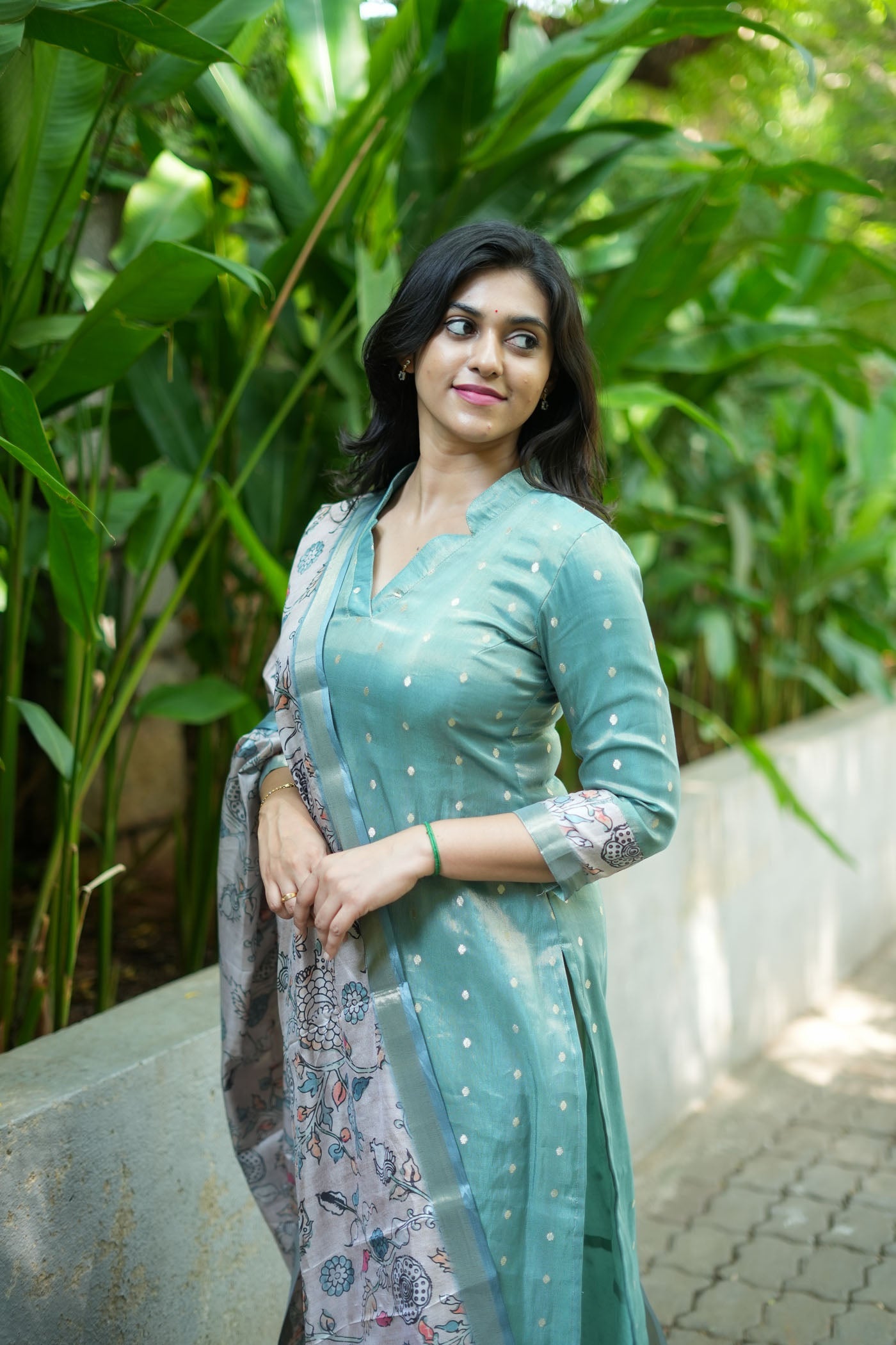 Charita Pastel Green Chanderi