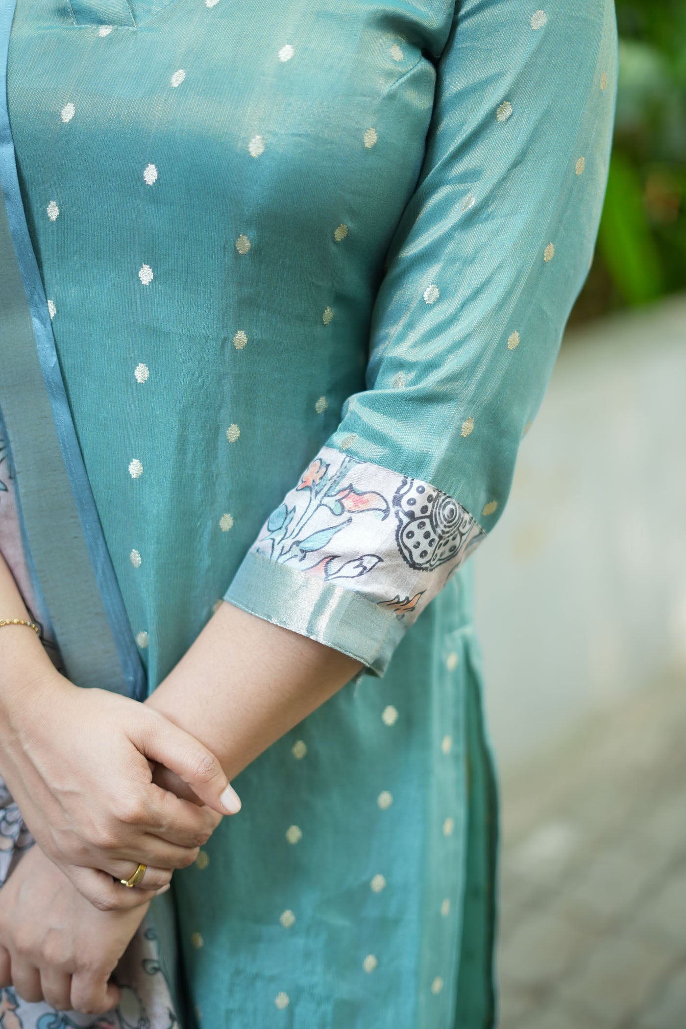 Charita Pastel Green Chanderi