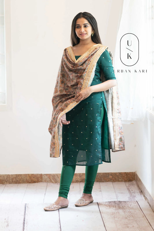 Chaaya Green - Brown Kalamkari